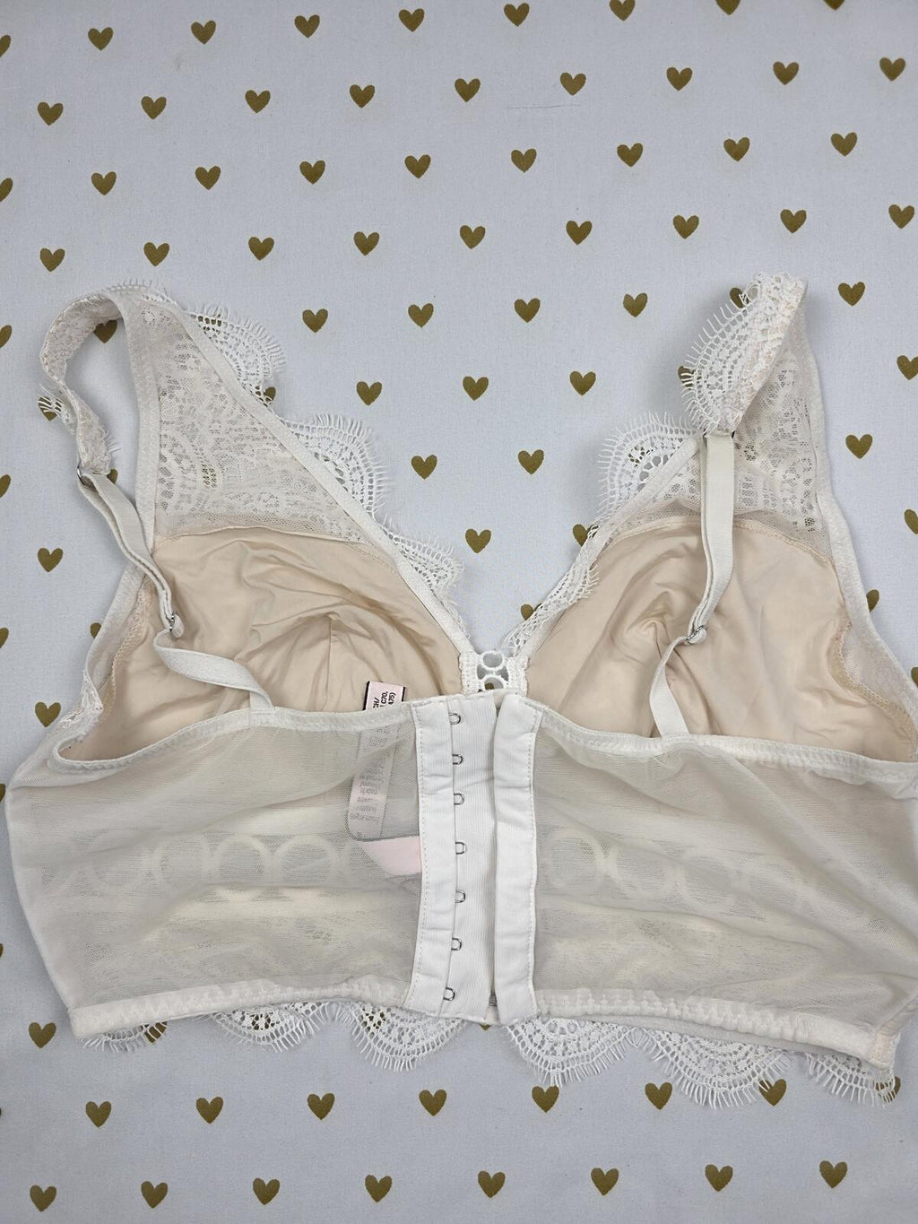 Victorias Secret White Lacey Cute Small 1Bralette Bra Top Tank