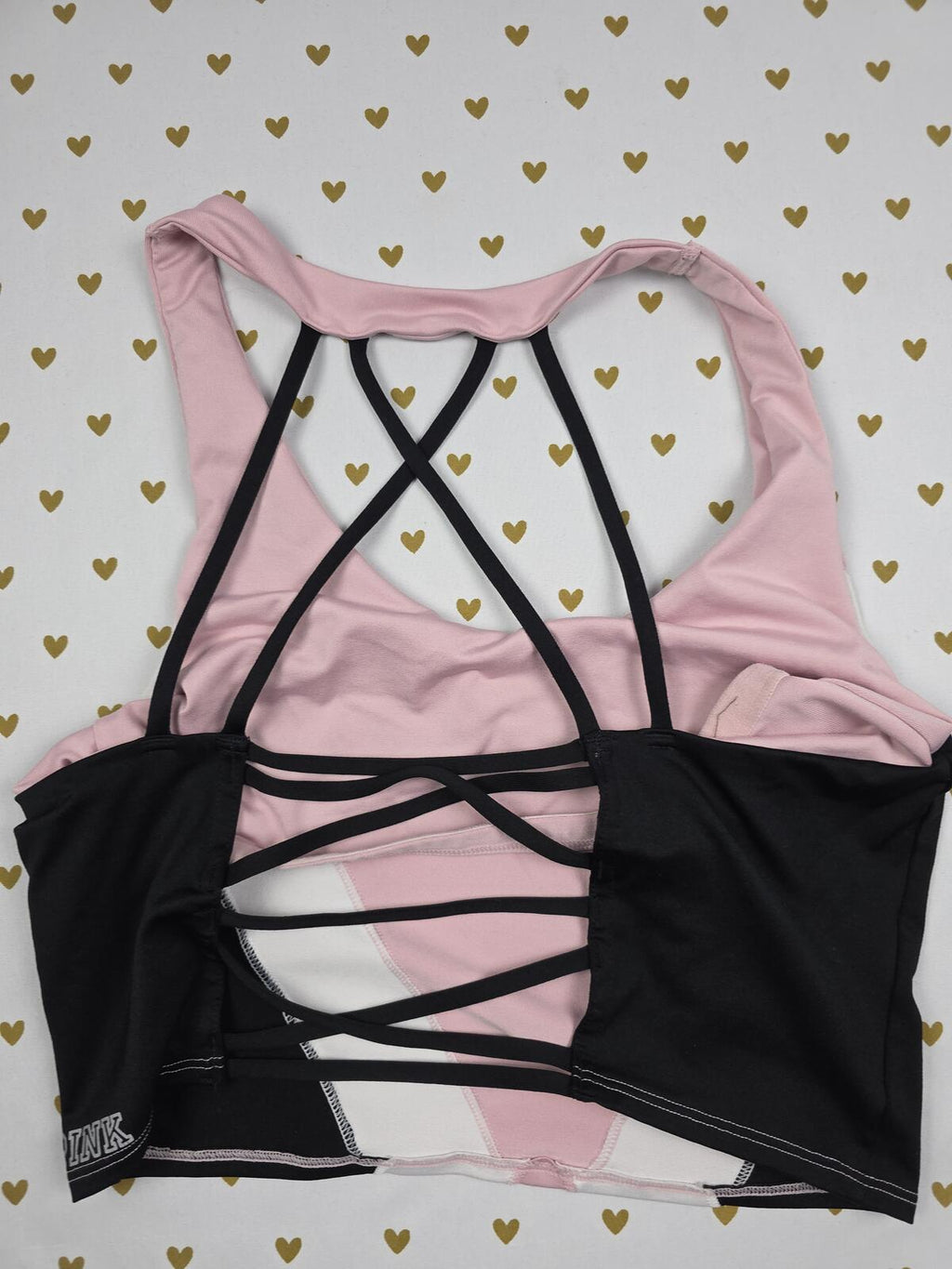 Victorias Secret Pink Active Strappy Sports Bra Medium Bralette Bra Top Tank