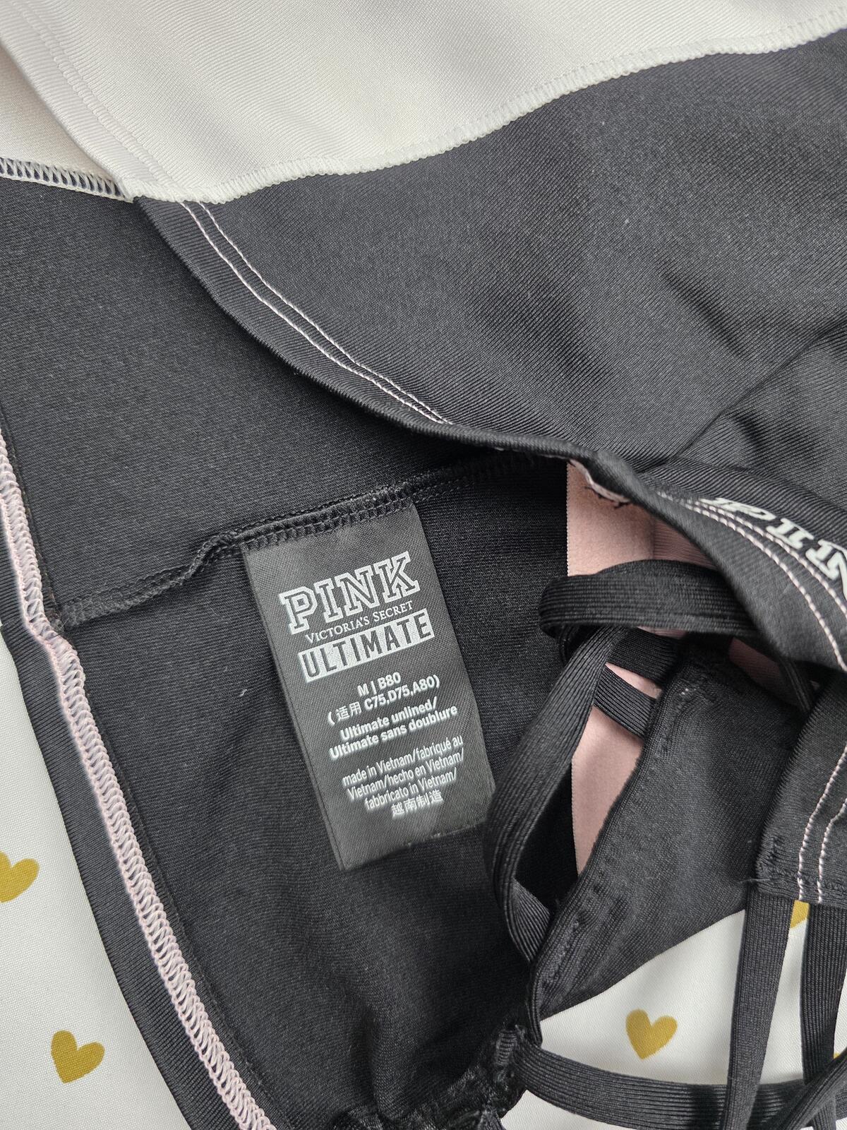 Victorias Secret Pink Active Strappy Sports Bra Medium Bralette Bra Top Tank