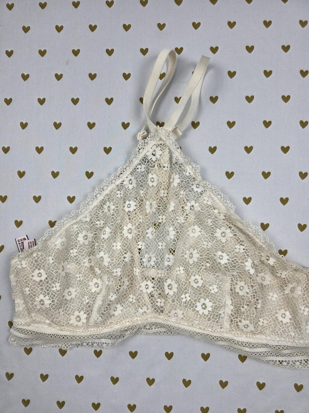 Victorias Secret White Lace Large Bralette Bra Top Tank