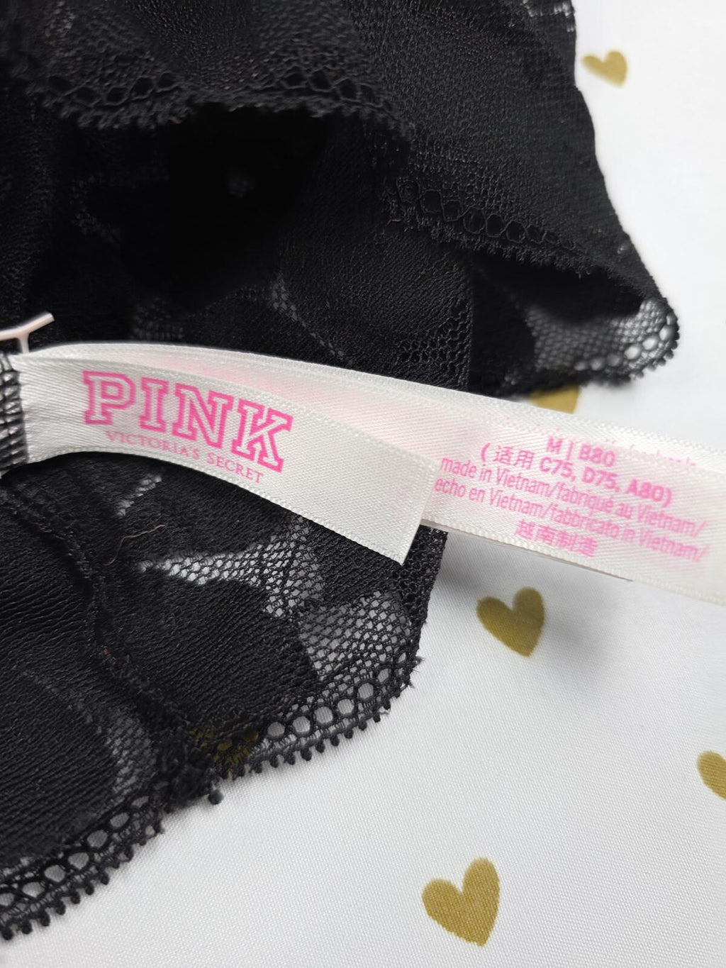 Victorias Secret Pink Medium Lace Formed Cup Bralette Bra Top Tank