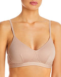 Calvin Klein Womens Lightly  padded Lined Rib cotton Bralette QF6439