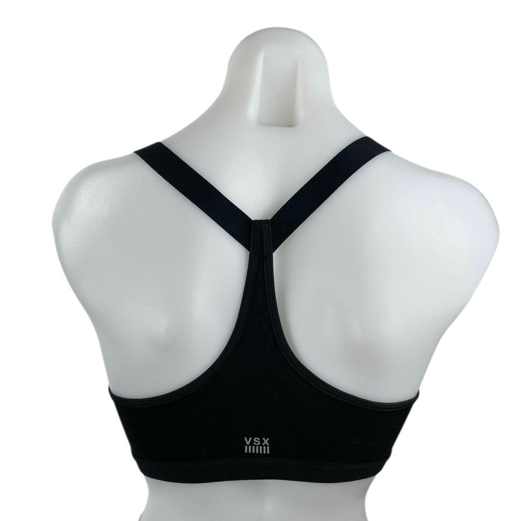 Victoria's Secret VSX Black Zip Front Racerback Active Sports Bra Tank Top 32