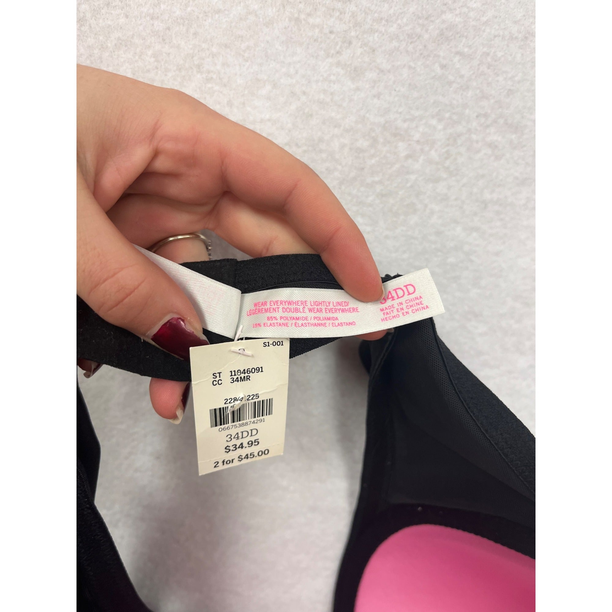 Victorias Secret Pink Lightly Lined Bra 34DD #6263