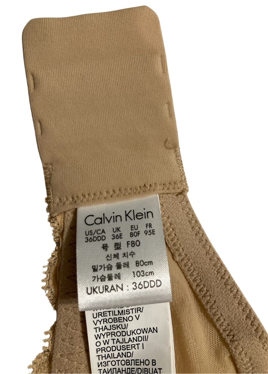 CALVIN KLEIN Seductive Comfort with Lace Demi Bra BARE 36DDD