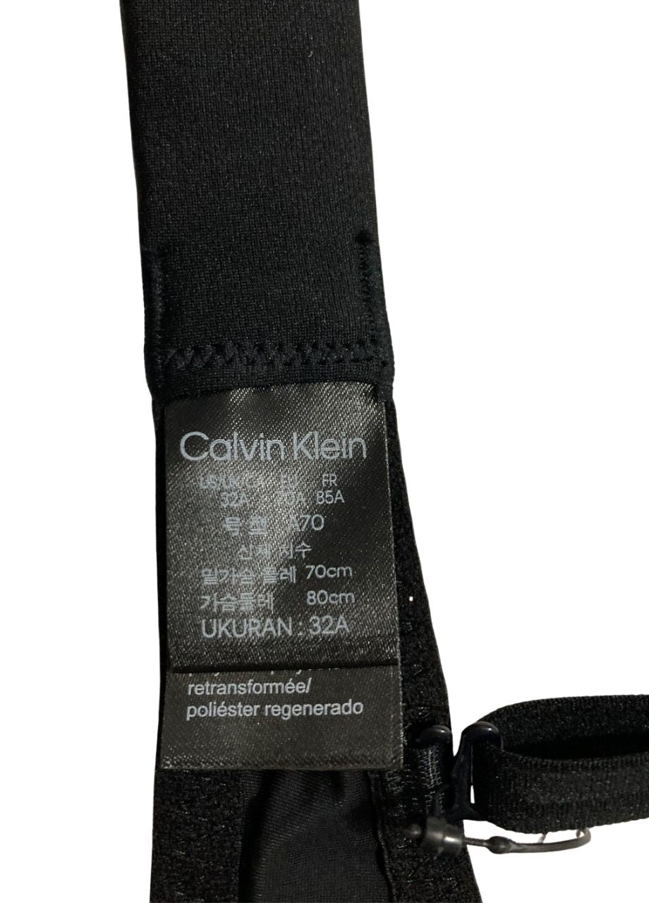 CALVIN KLEIN Sheer Marquisette Lightly Lined Demi Bra BLACK 32A