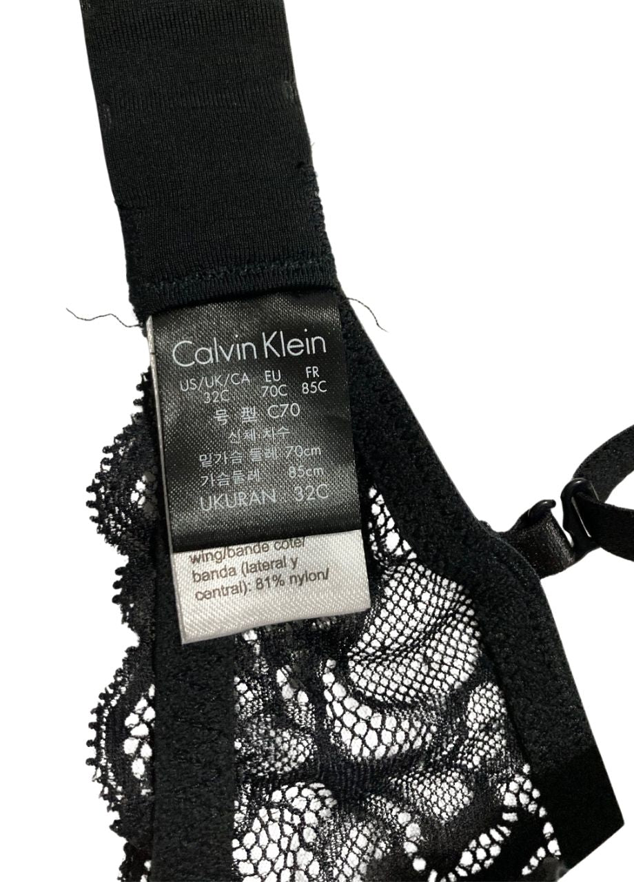 CALVIN KLEIN Seductive Comfort with Lace Demi Bra BLACK 32C