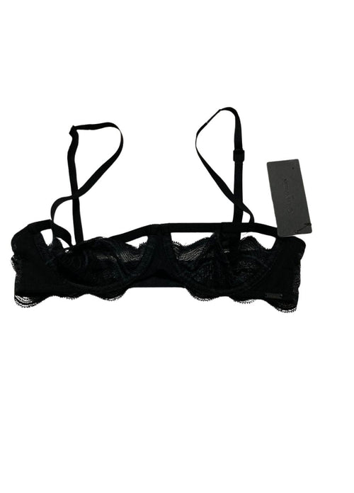 CALVIN KLEIN Graphic Lace Unlined Balconette Bra BLACK 32A