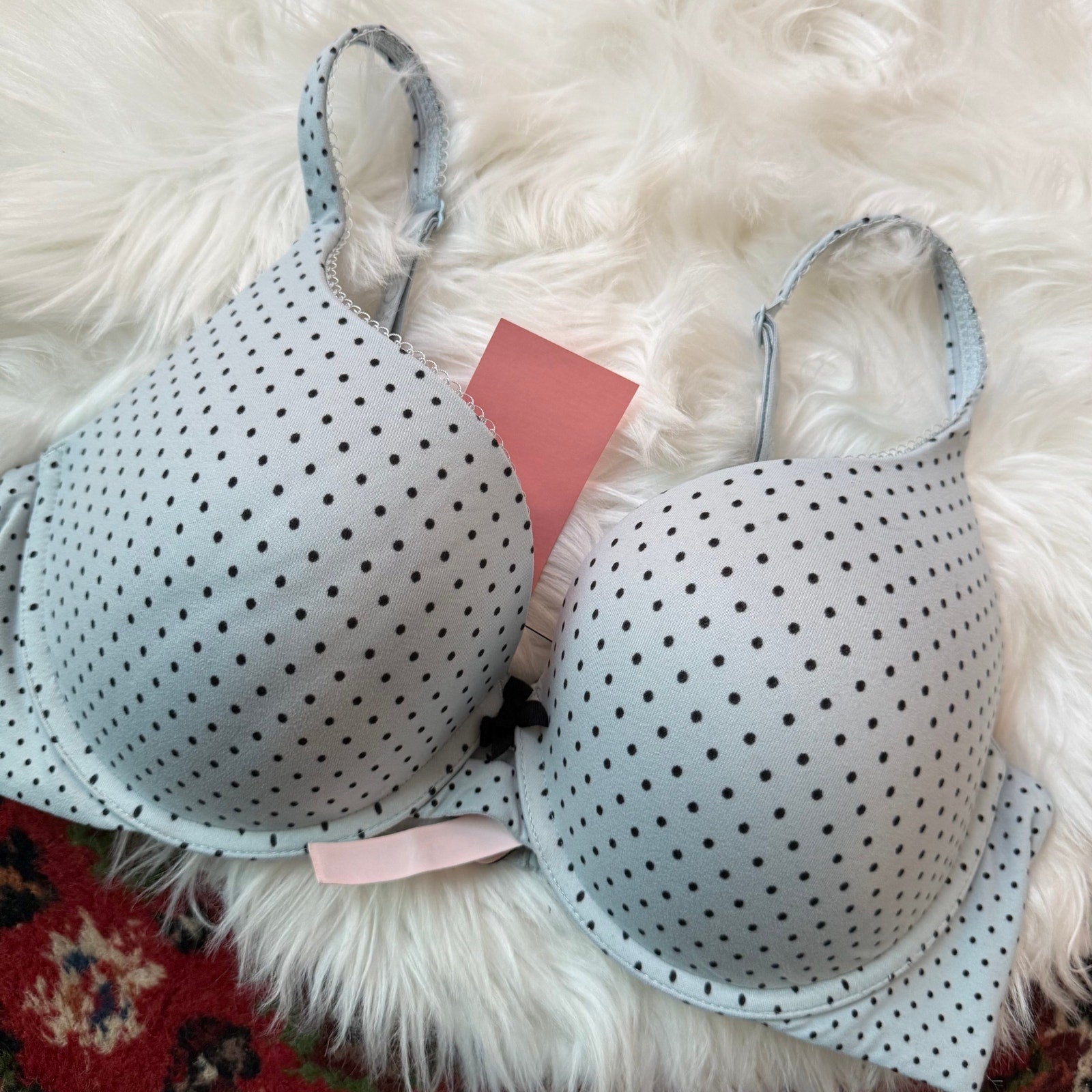 Victoria's Secret "Body By Victoria" Blue Polka Dot Bra - 36D
