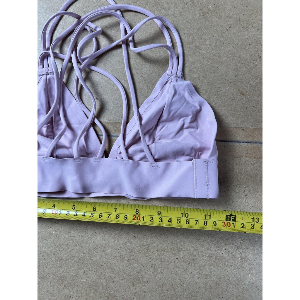 PINK Bra Womens S Pink Bralette Hook & Eye Lightly Lined Spaghetti Strap