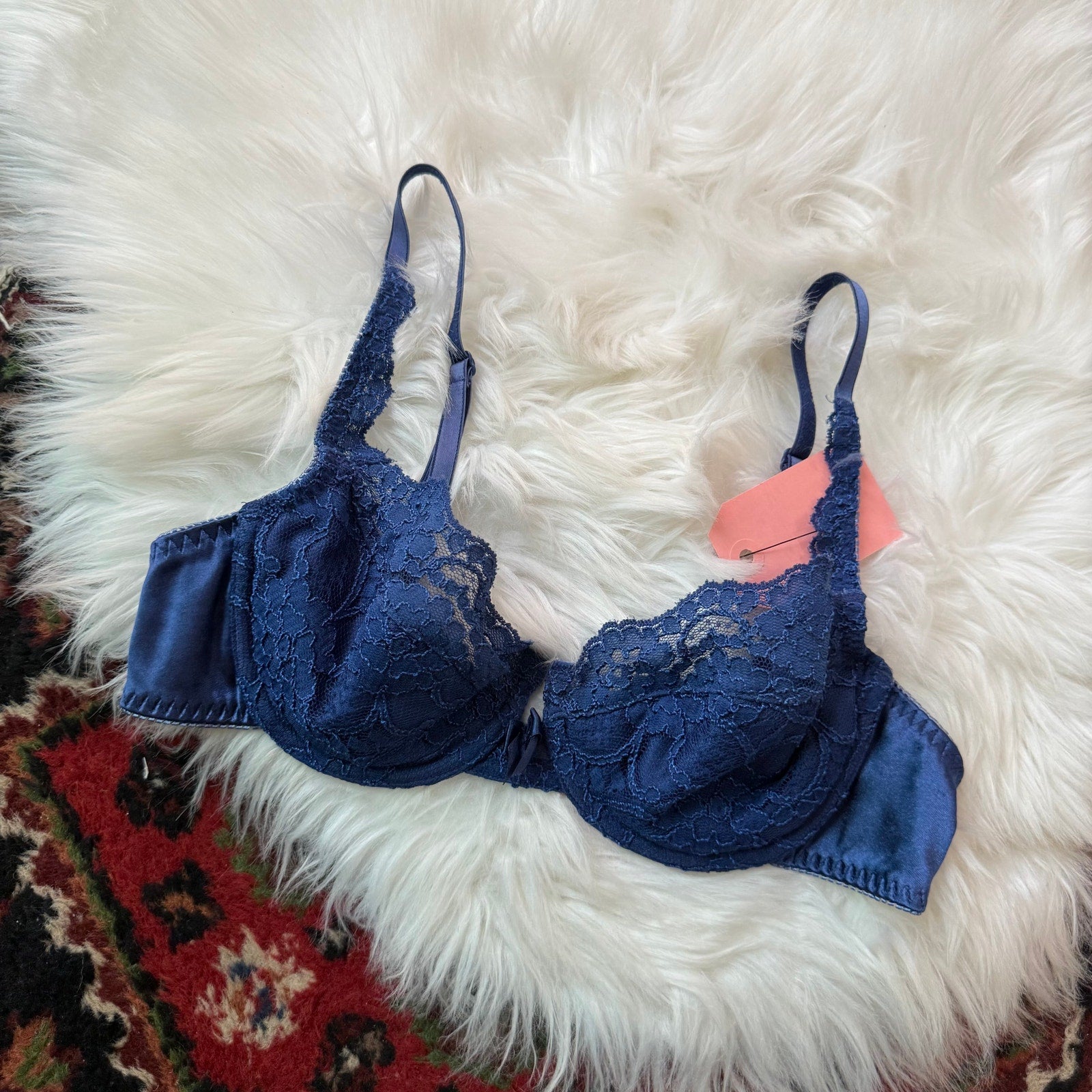Victoria's Secret Vintage Y2K Blue Lace Bra - Size 36B