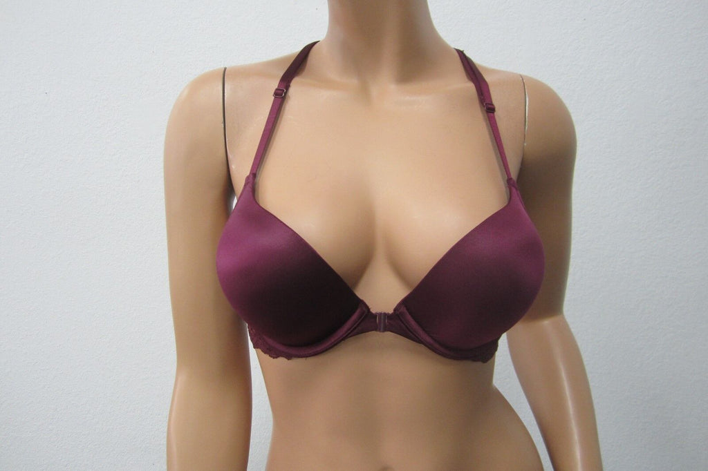 *NWT* Victoria's Secret Angels HOT SEXY Push Up Purple Lace Over Satin Bra 34B