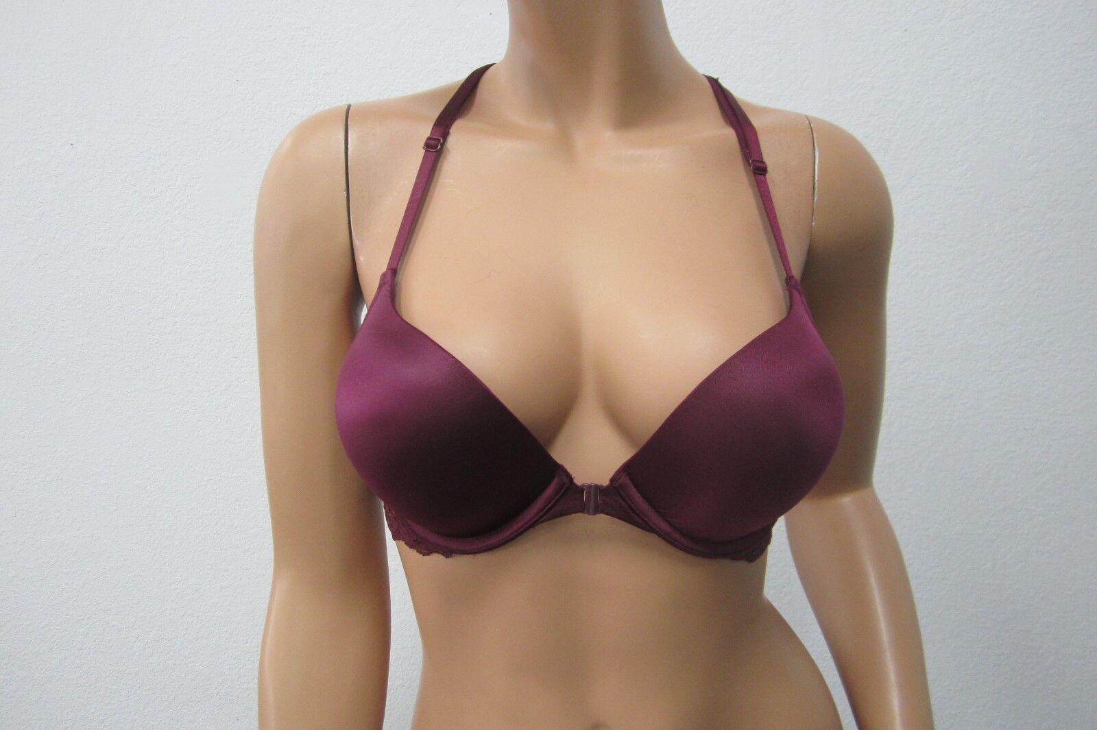 *NWT* Victoria's Secret Angels HOT SEXY Push Up Purple Lace Over Satin Bra 34B