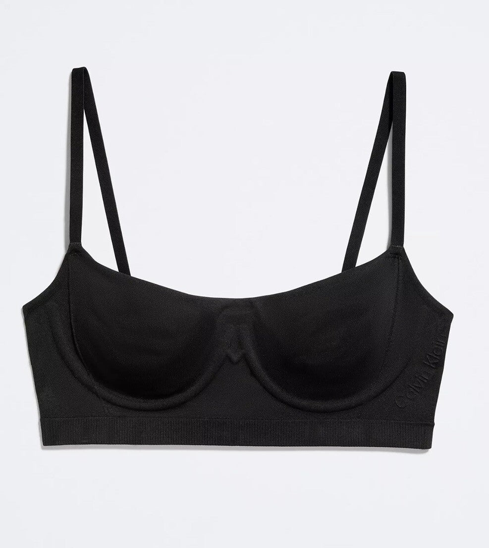 Calvin Klein Women's Bonded Flex Balconette Bralette QF6609, Black, M