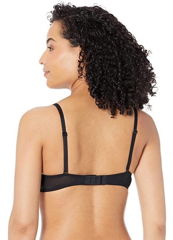 Calvin Klein Women's Sheer Marquisette Unlined Plunge Bra 32C Black