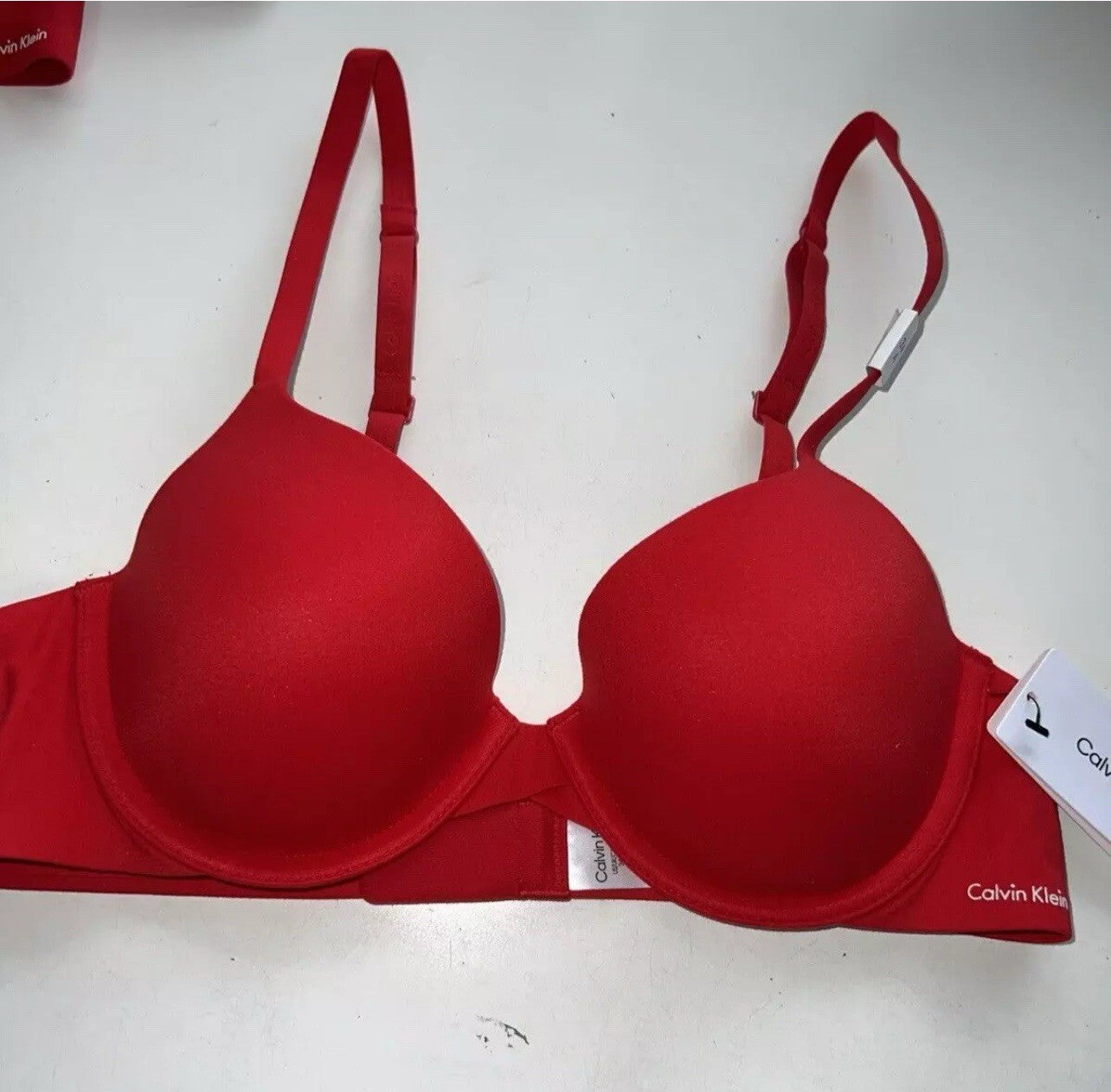 Calvin Klein Perfectly Fit Full Coverage T-Shirt Bra F3837, Red, Size 34A