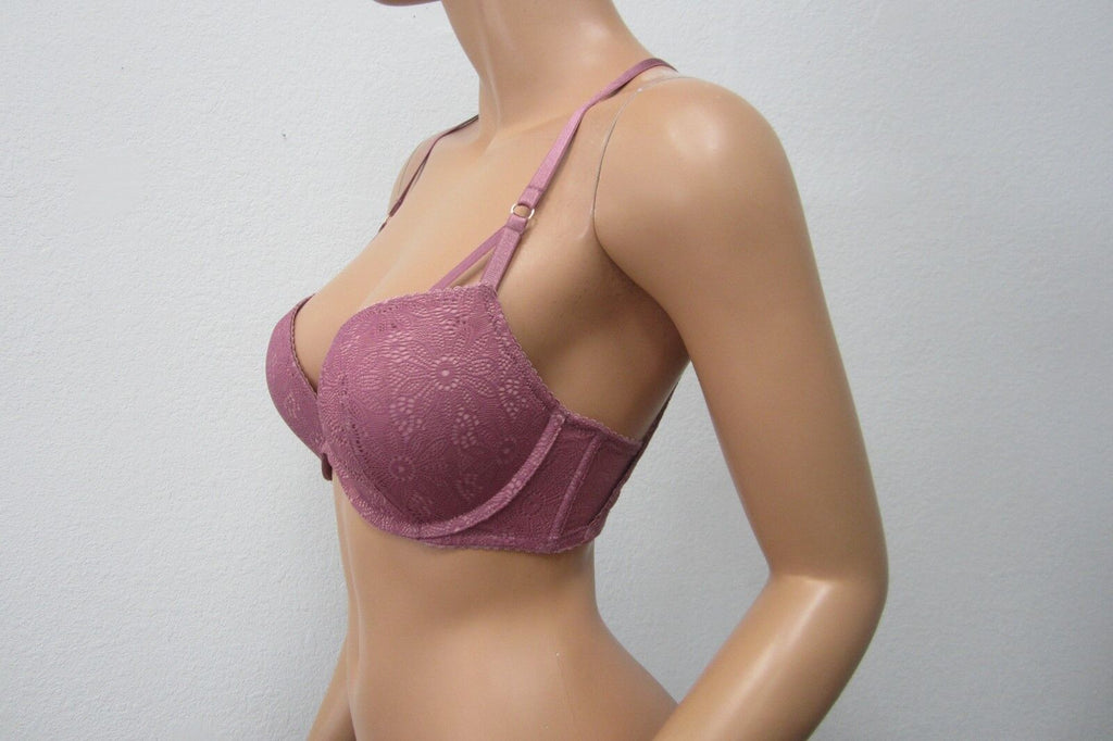 *NWT* Victoria's Secret Angels HOT SEXY Push Up Purple Lace  Bra 32D