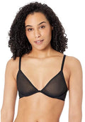 Calvin Klein Women's Sheer Marquisette Unlined Plunge Bra QF6727 Black 32DD