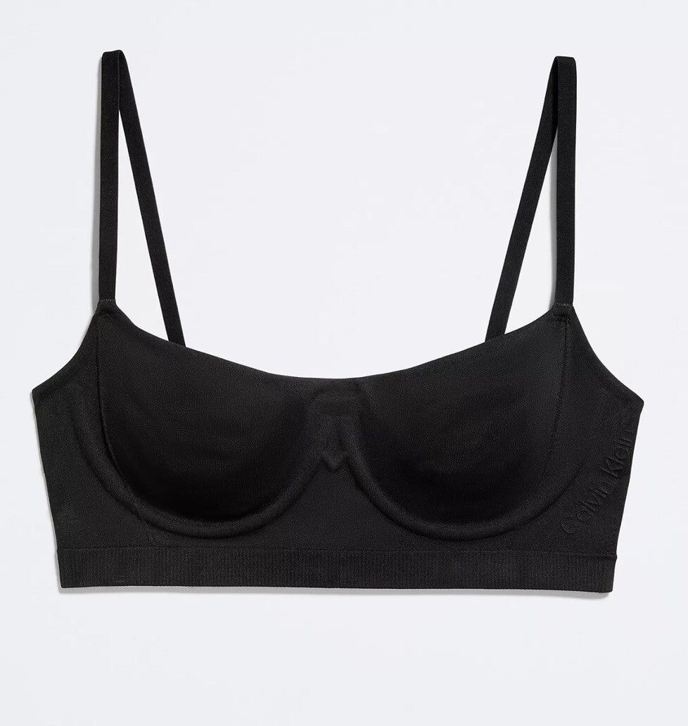 Calvin Klein Women's Bonded Flex Balconette Bralette QF6609, Black, Small $52