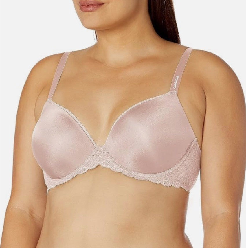 Calvin Klein Seductive Comfort Lace Demi Bra QF1444 Barely Pink 34C