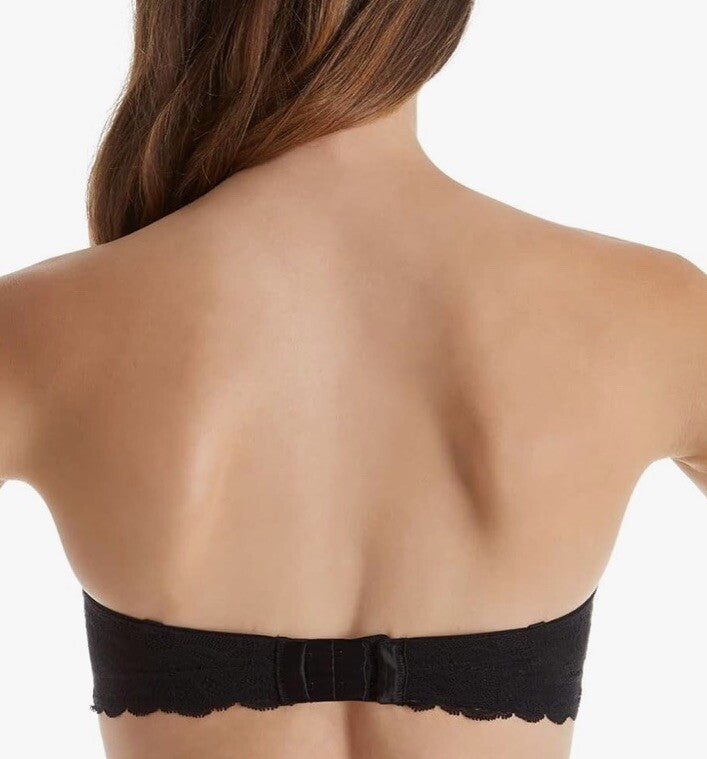 CALVIN KLEIN Seductive Comfort Lace Strapless Convertible Black Push Up Bra 65D