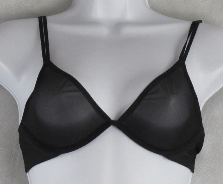 Calvin Klein Women's Sheer Marquisette Unlined Plunge Bra QF6727 Black 32B