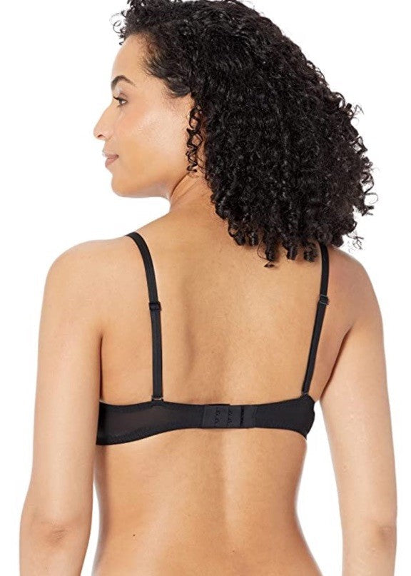Calvin Klein Women's Sheer Marquisette Unlined Plunge Bra QF6727 Black 32B