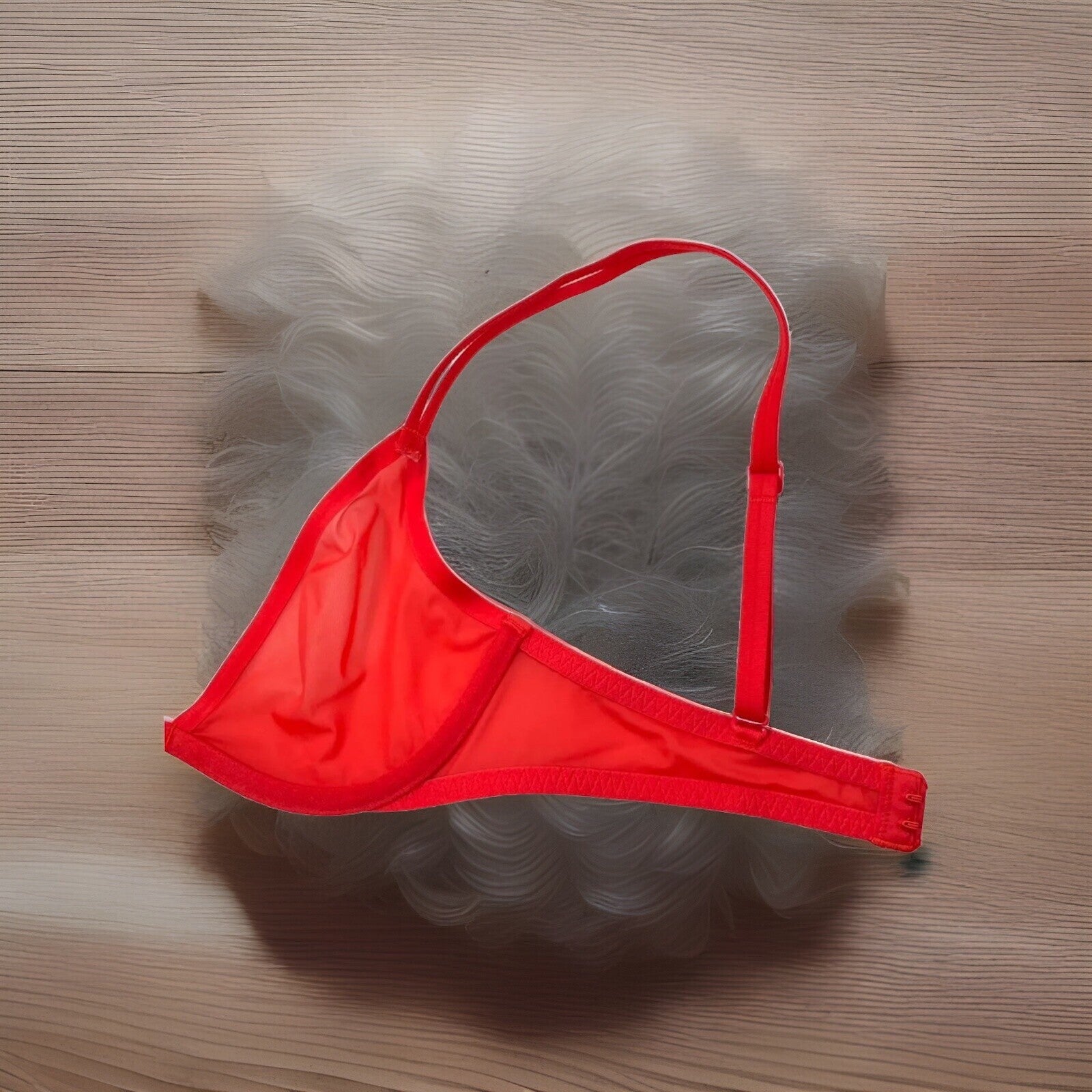 CALVIN KLEIN Women's Sheer Marquisette Unlined Plunge Bra QF6727 NEW w TAGS 32C
