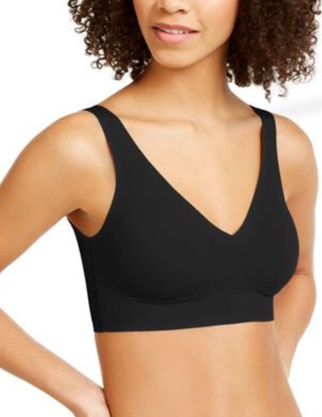Calvin Klein Women's Invisibles Comfort Plunge Push-Up Bralette QF5785 Black XS
