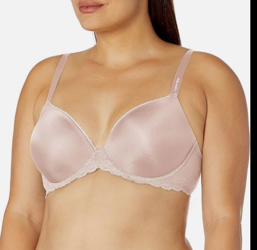 Calvin Klein Seductive Comfort Lace Demi Bra QF1444 Soft Pink 32C