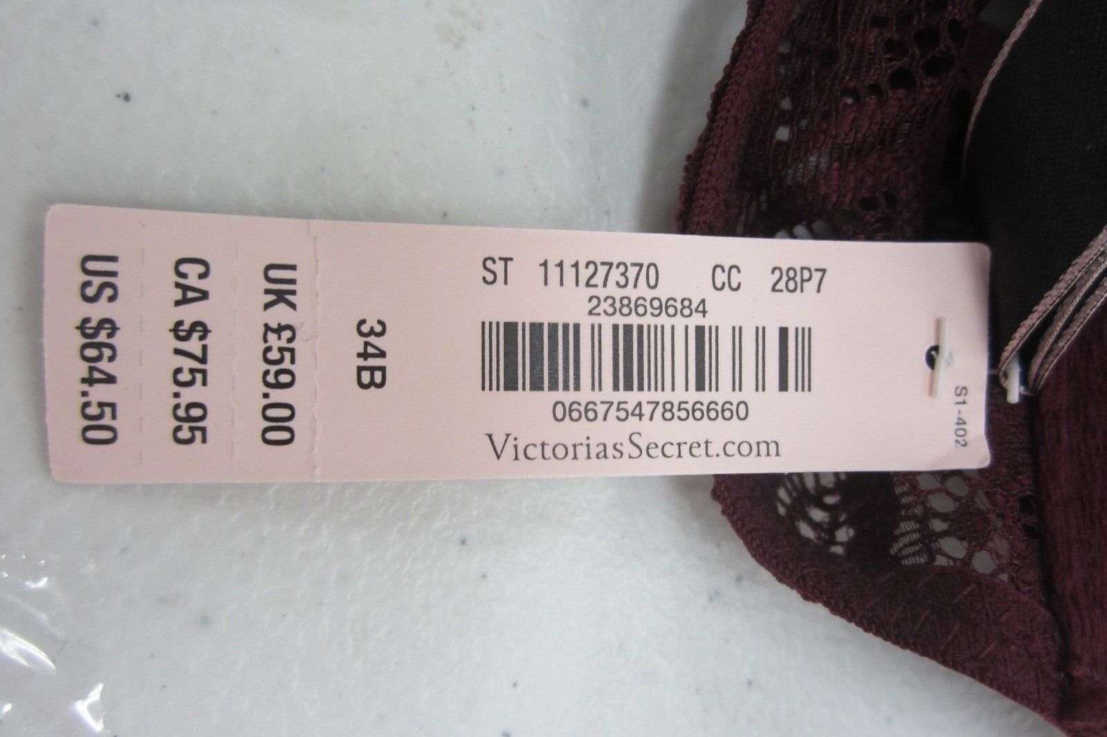 *NWT* Victoria's Secret Angels HOT SEXY Push Up Purple Lace Over Satin Bra 34B