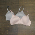 Calvin Klein Womens 2-Pack Microfiber Wirefree Bra 1375938 Gray / Light Pink M