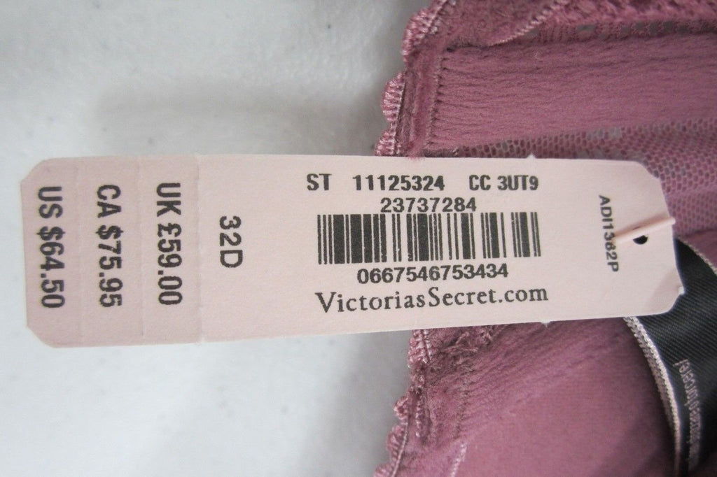 *NWT* Victoria's Secret Angels HOT SEXY Push Up Purple Lace  Bra 32D