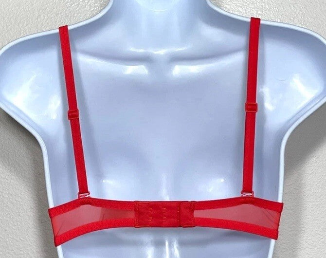 CALVIN KLEIN Women's Sheer Marquisette Unlined Plunge Bra QF6727 NEW w TAGS 32C
