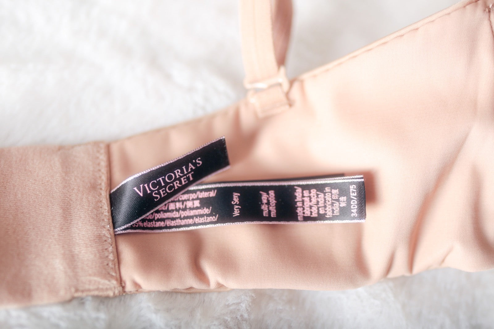 Victoria's Secret Very Sexy Multiway Padded Demi Classic T-shirt Bra Beige 34DD
