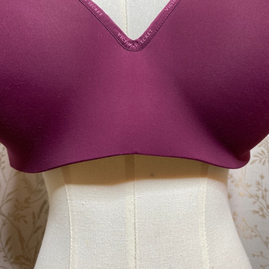 Victorias Secret 40DD Burgundy Lightly Lined Wireless Bra Smooth Comfort T-Shirt