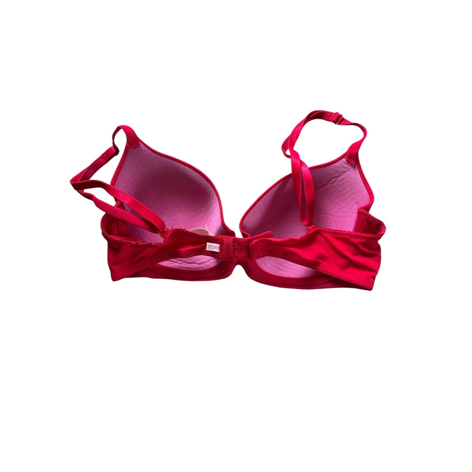 PINK Victoria's Secret Bra Womens 34B Hot Pink Padded Underwire T Shirt