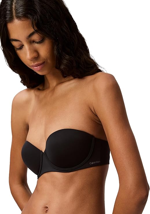 CALVIN KLEIN Perfectly Fit Strapless Convertible Push-Up Bra BLACK 38B