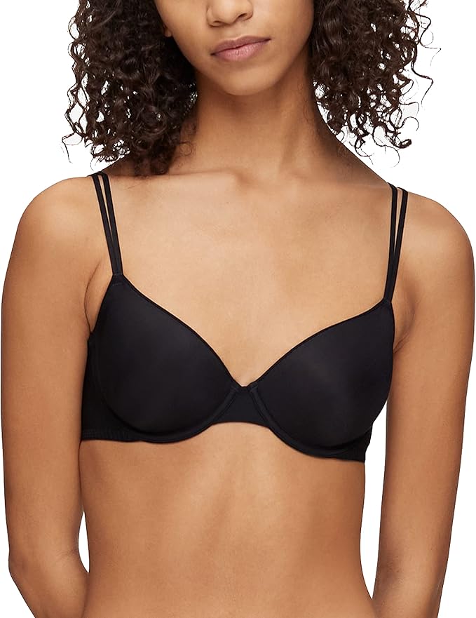 CALVIN KLEIN Sheer Marquisette Lightly Lined Demi Bra BLACK 36A