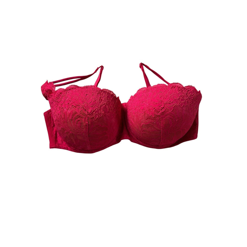 Victorias Secret Bra Womens 36D Pink Lace Push Up Underwire Padded Lined Strappy