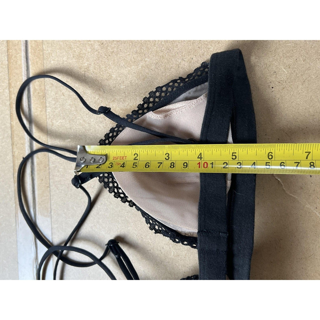Victoria's Secret Bralette Womens Small Black Lace Triangle Wireless Sheer