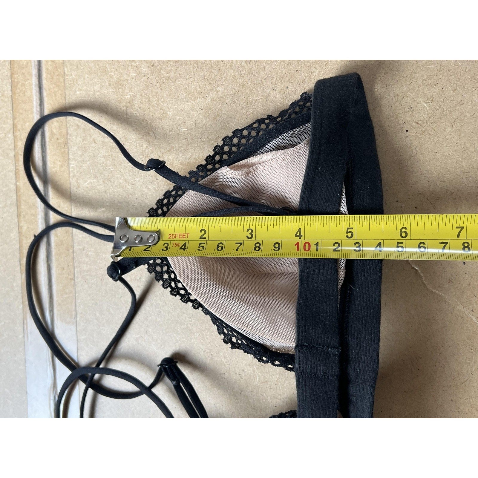 Victoria's Secret Bralette Womens Small Black Lace Triangle Wireless Sheer