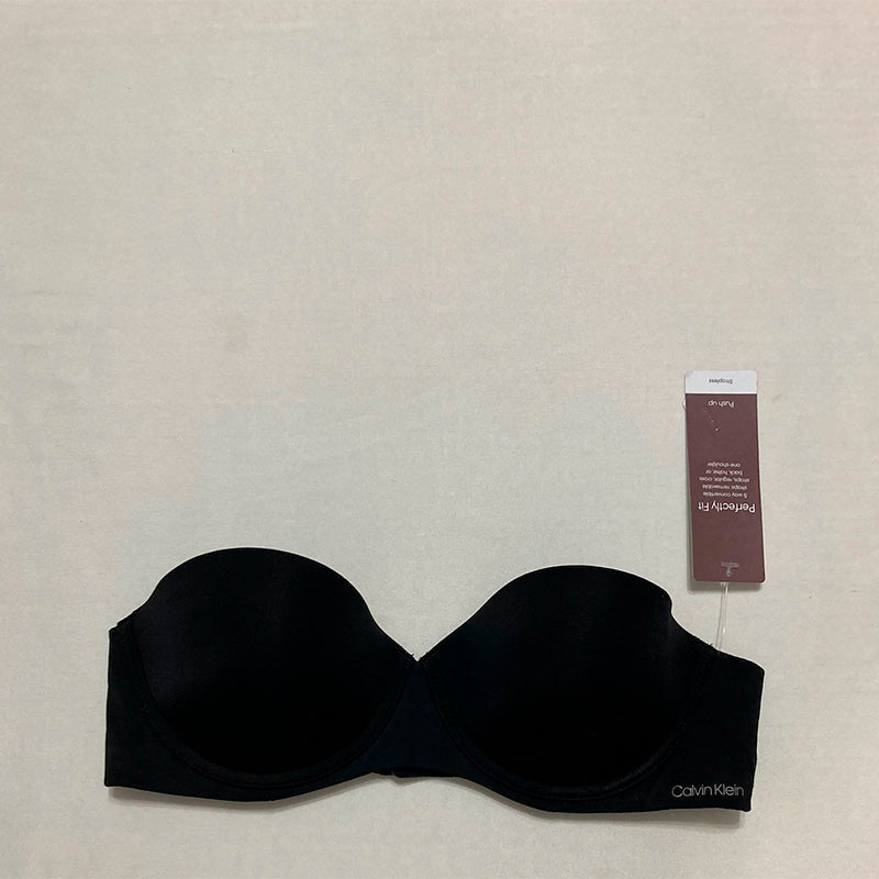 Calvin Klein Women's Perfectly Fit Strapless Convertible Push-Up Bra Black 32B