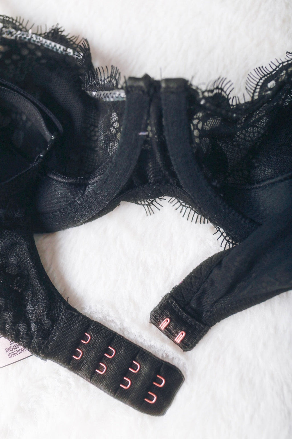 Victoria's Secret 32C Dream Angels Push-up Unpadded Unlined Lace Demi Bra Black