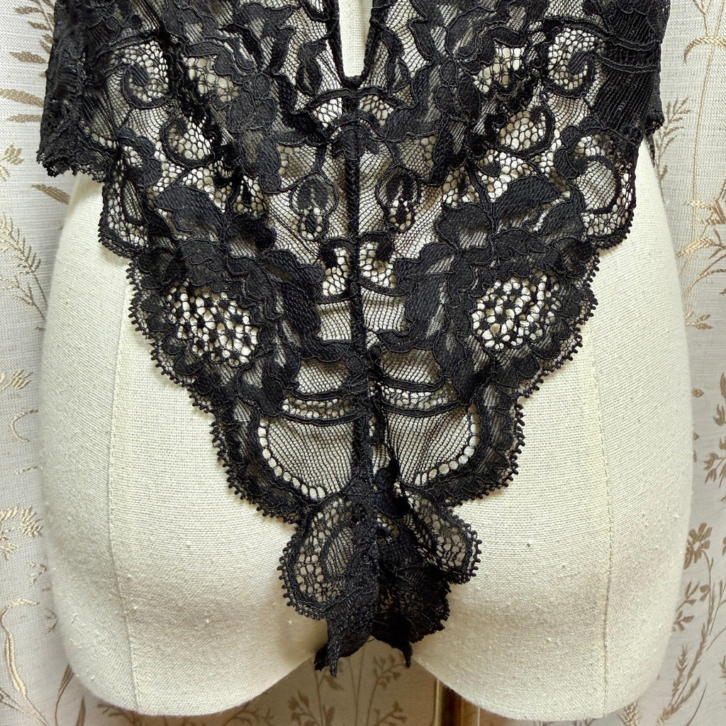 Victorias Secret Black Lace Plunge Teddy Womens L Sexy Sirencore Dark Coquette