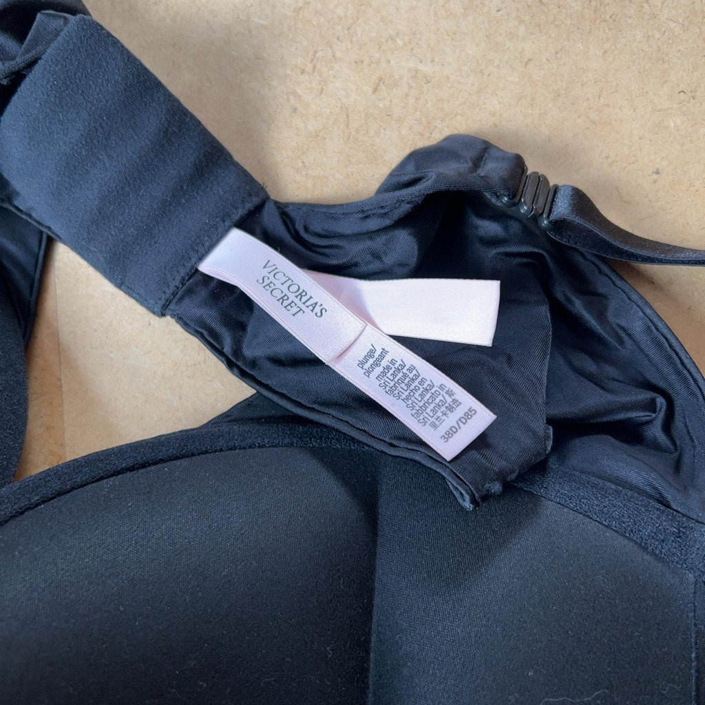 Victoria's Secret Bra Womens 38D Black T-Shirt Molded Padded Underwired
