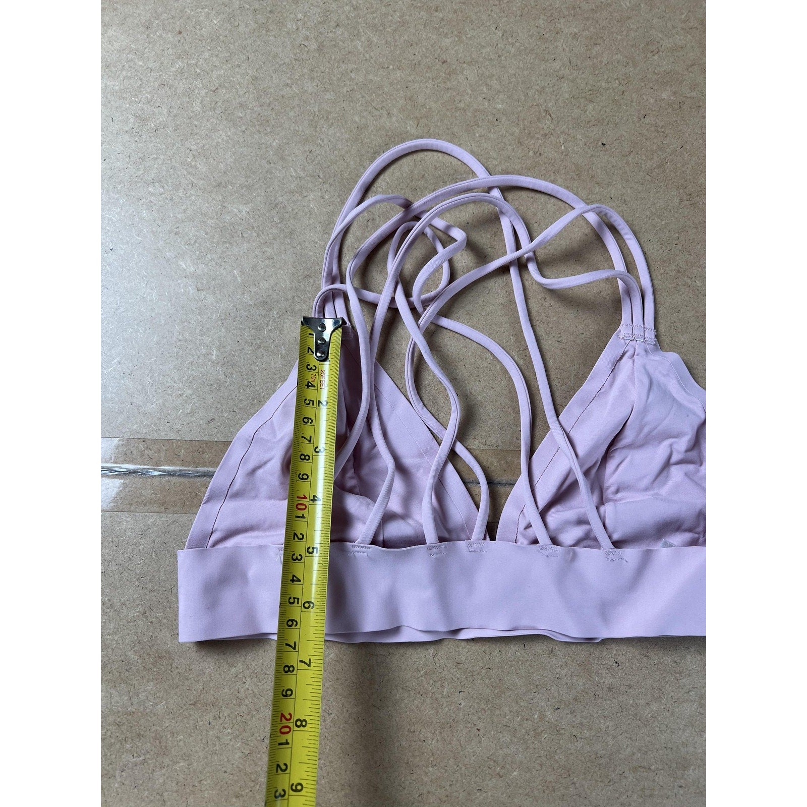 PINK Bra Womens S Pink Bralette Hook & Eye Lightly Lined Spaghetti Strap