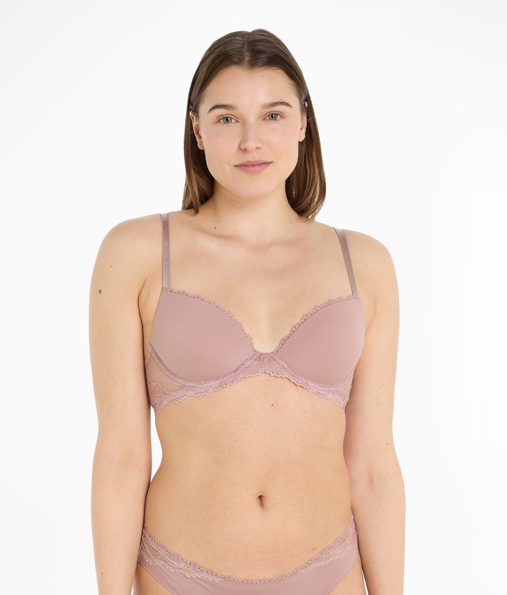 Calvin Klein Seductive Comfort Demi Bra In Ank Woodrose