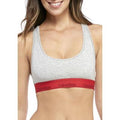 Calvin Klein Regular Modern Cotton Unlined Bralette  Grey Heather with Red Waistband, X-Small