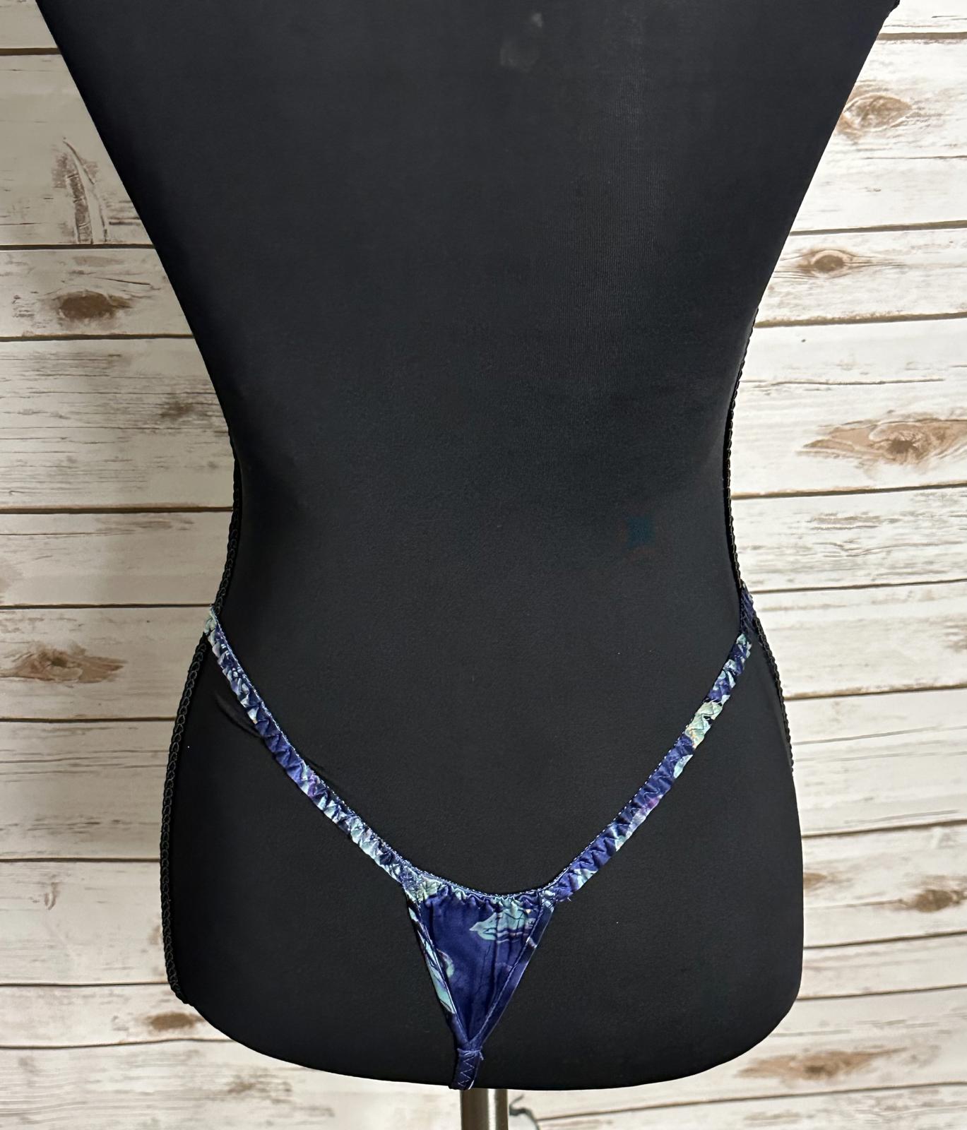 Vintage Y2K Victoria's Secret silk blue floral babydoll cami & thong set Size XS